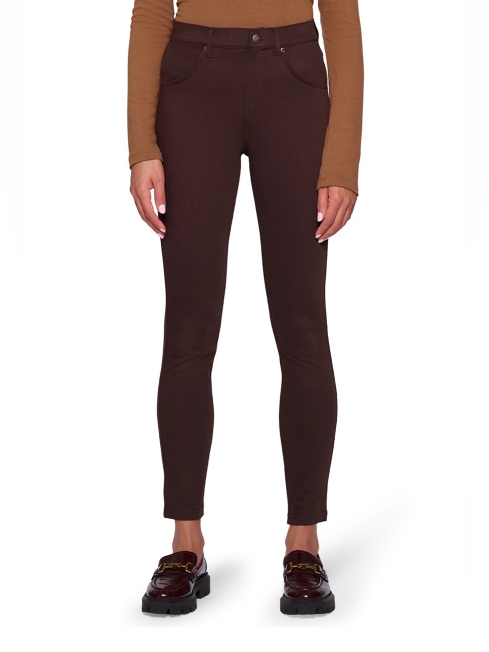 HUE Ultrasoft Denim Leggings- Espresso Brown. Small